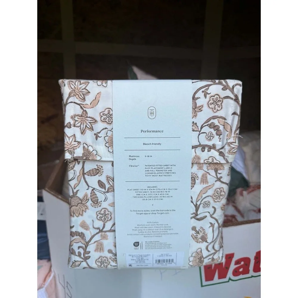 Threshold King Performance Sheet Set Cool Floral 400 Thread Count Bedding